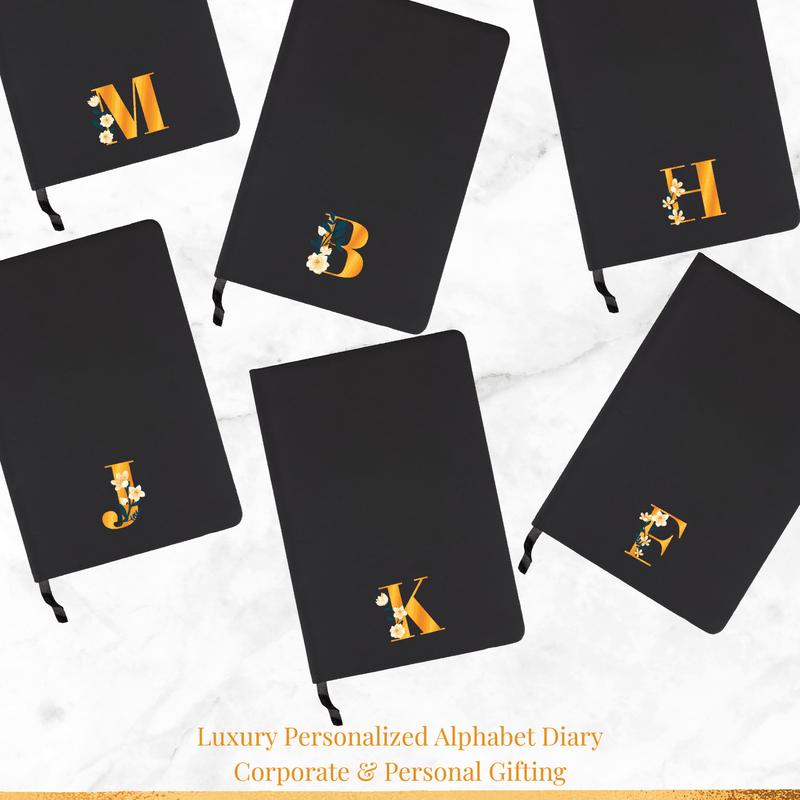 Personalized Alphabet Black Diary