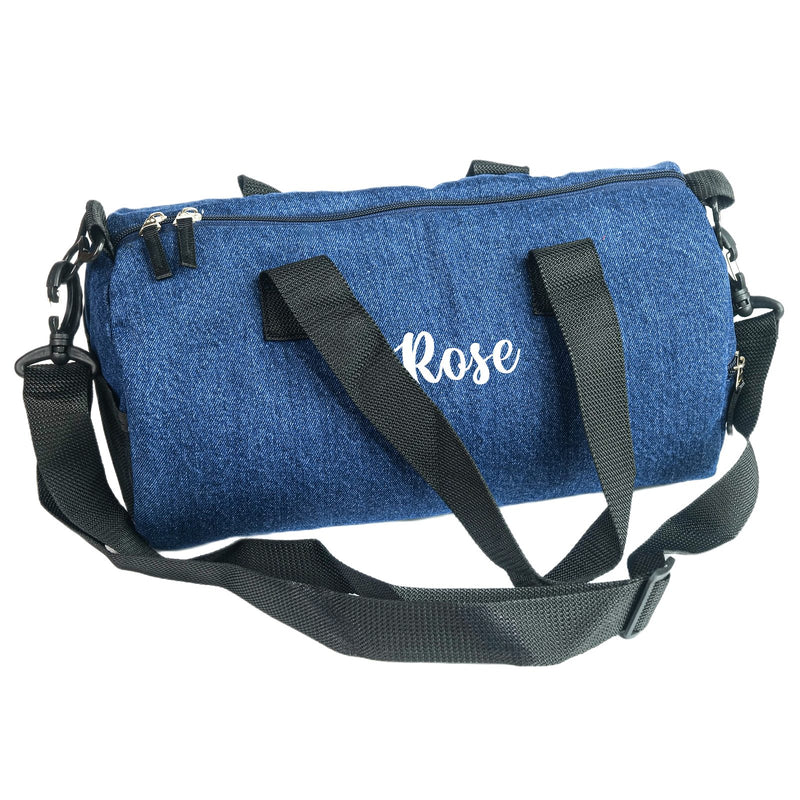 Personalized For Kids Denim Duffle Bag
