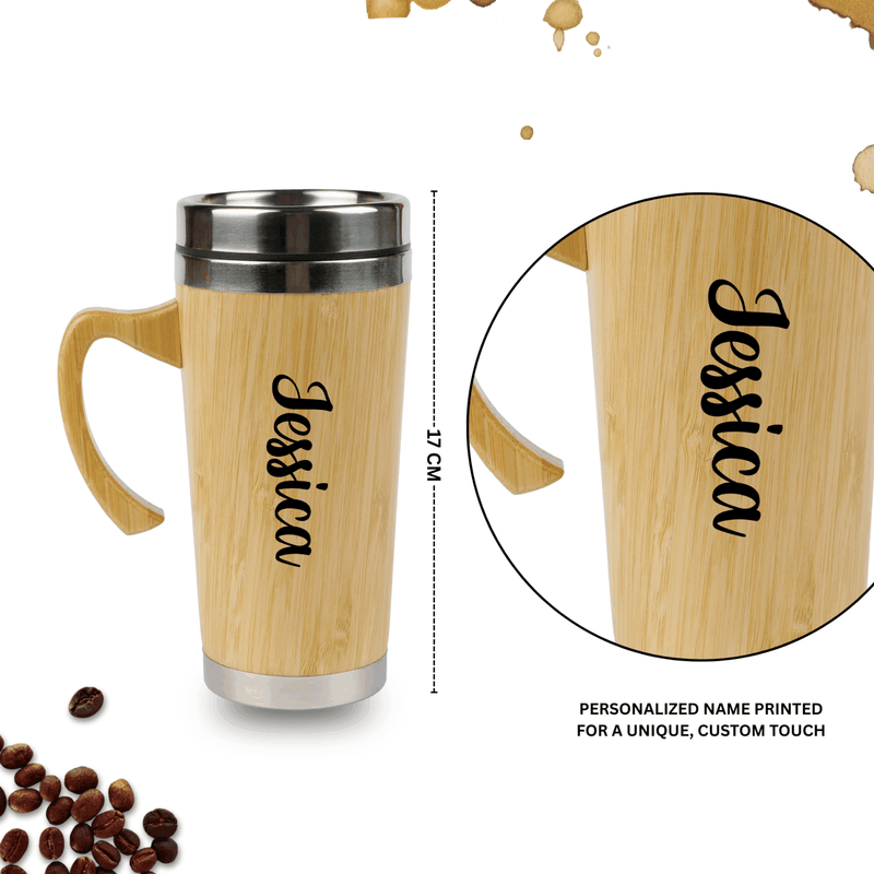 Personalized Bamboo Tumbler With Handle