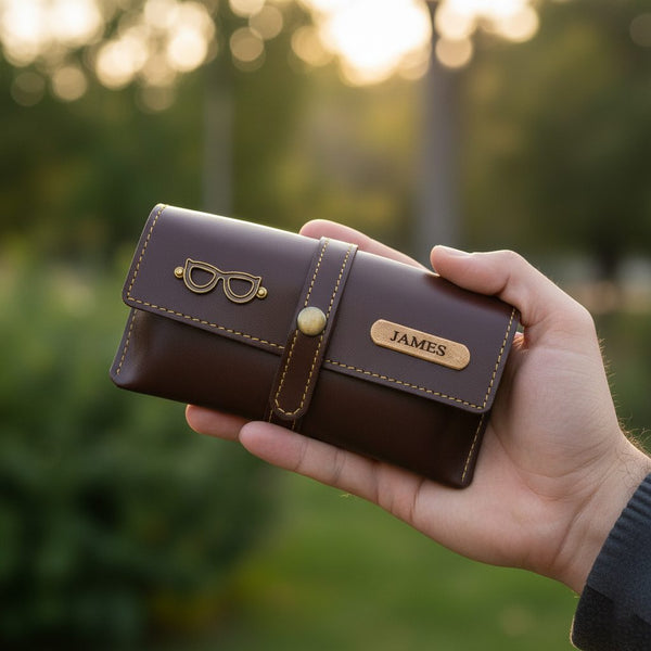 Personalized Eyewear Case - Brown