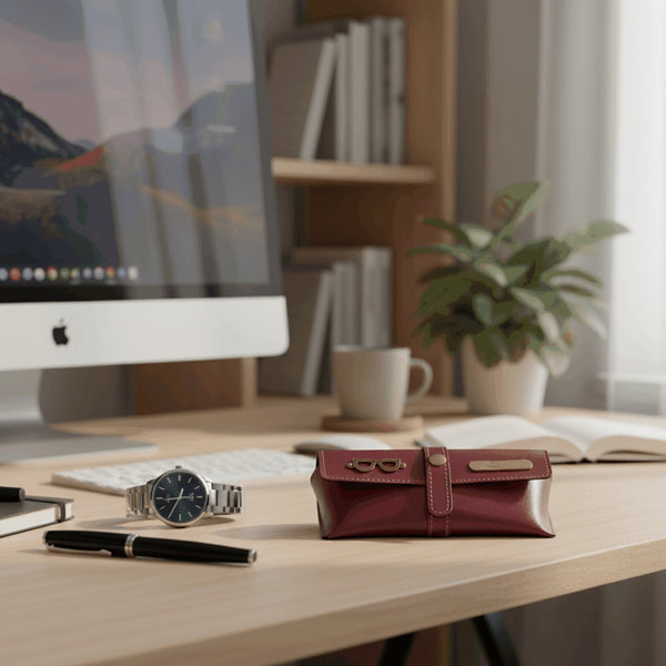 Personalized Eyewear Case - Maroon
