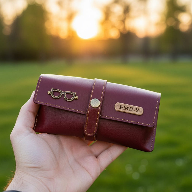 Personalized Eyewear Case - Maroon