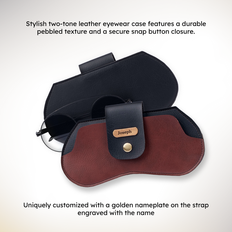 Personalized Eyewear Case Lather - Brown