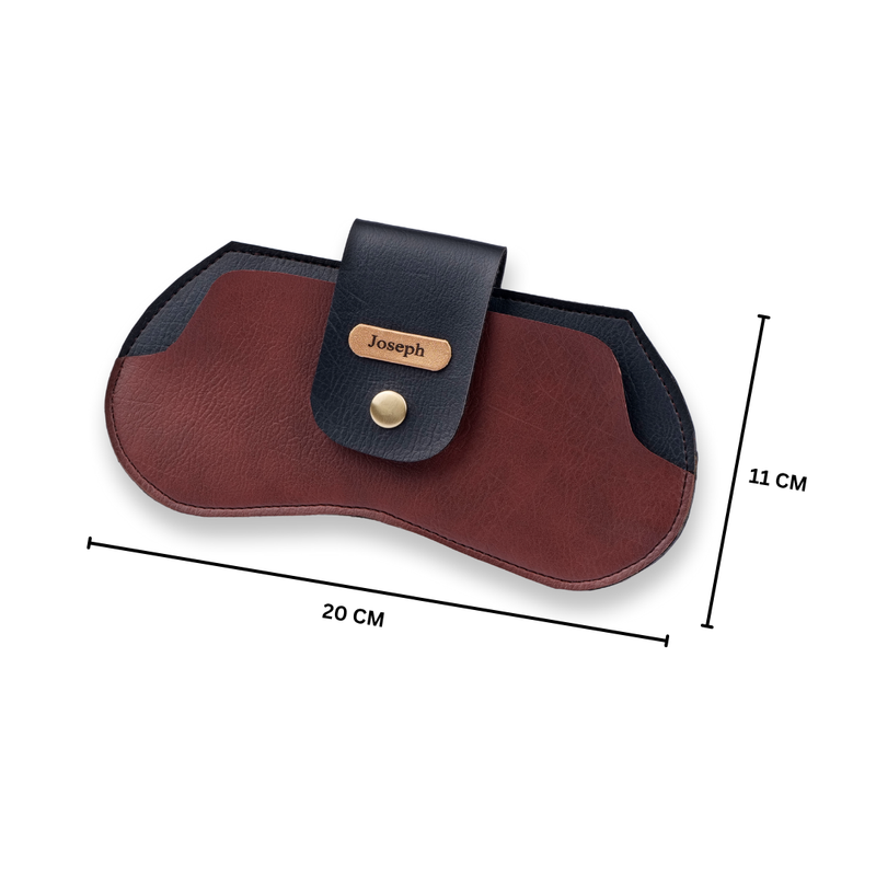 Personalized Eyewear Case Lather - Brown