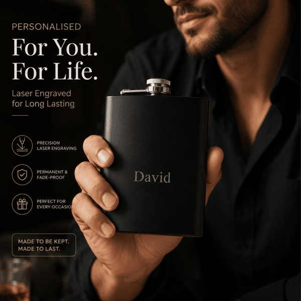 Personalized Hip Flask Black