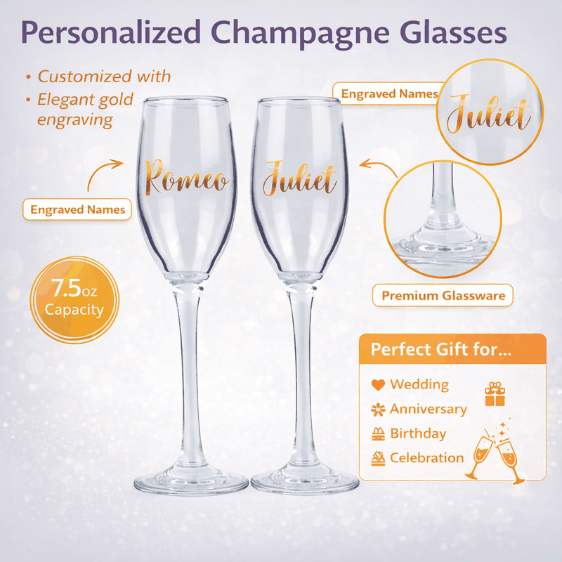Personalized Champagne Flute Glasses
