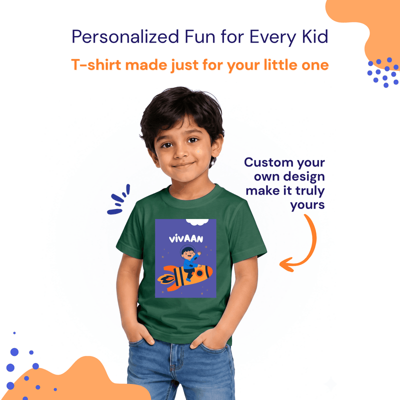 Personalized Kids T-Shirts - Bottle Green