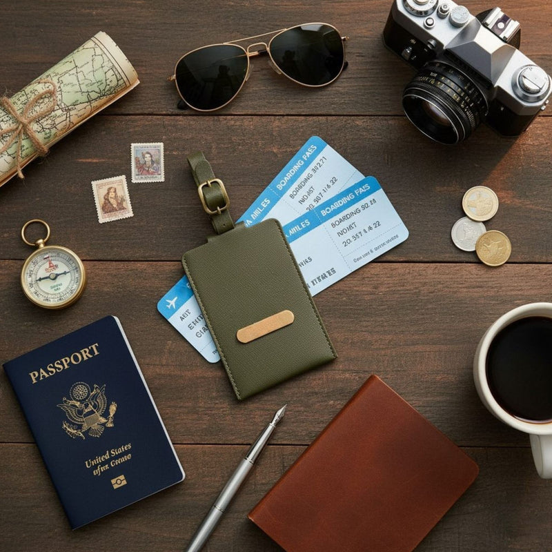 Personalized Luggage Tag - Olive Green