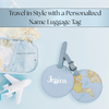 Personalized Round World Map Printed Personalized Name Luggage Tag