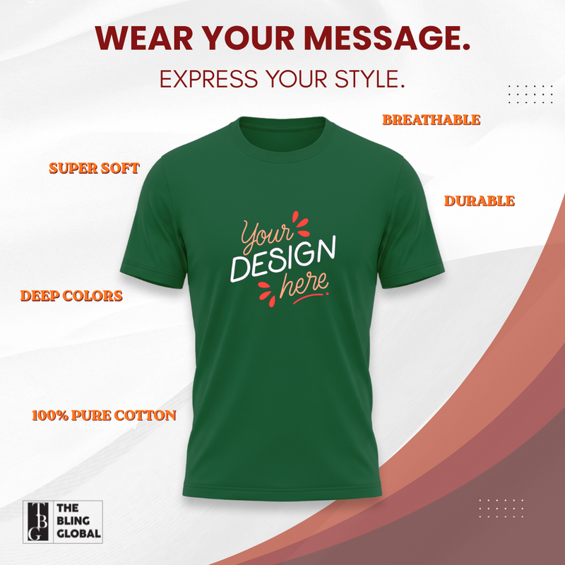 Personalized Men T-Shirts - Bottle Green
