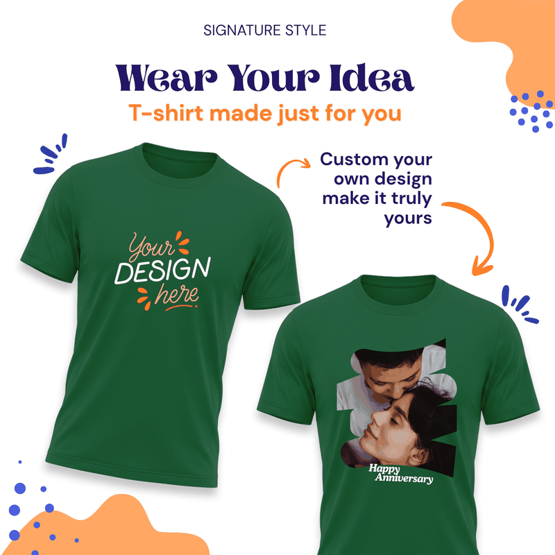 Personalized Men T-Shirts - Bottle Green