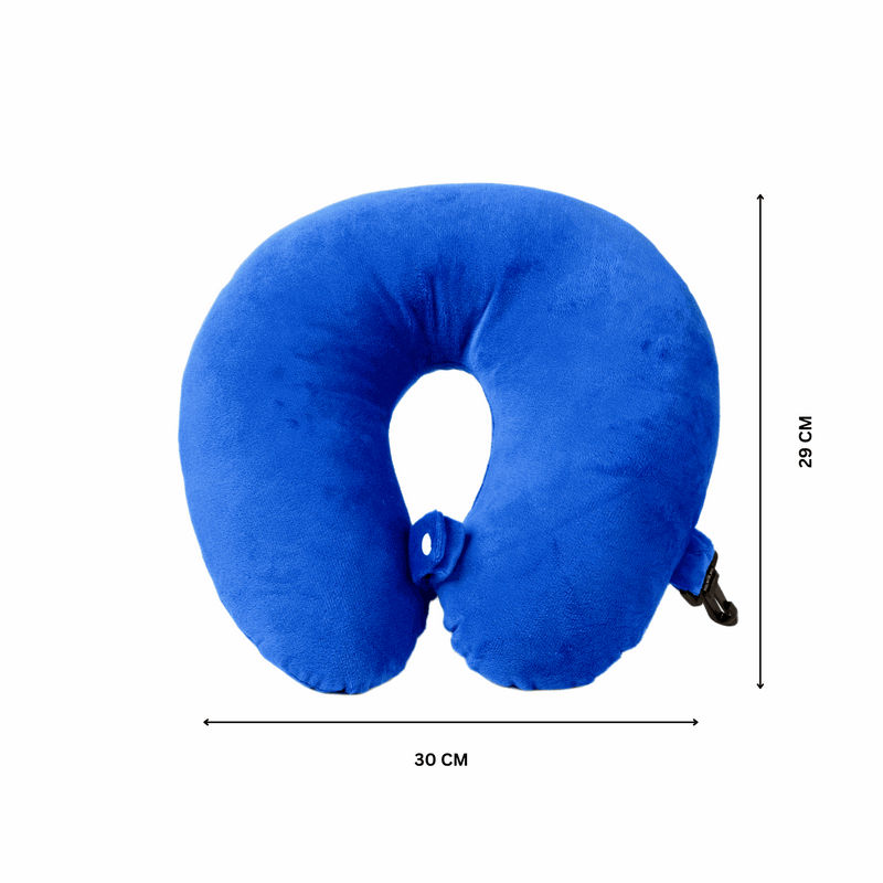 Personalized Neck Pillow And Eye Mask Set - Blue