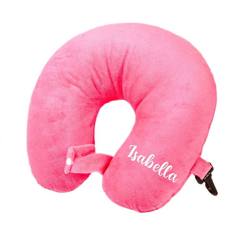 Personalized Neck Pillow And Eye Mask Set - Pink