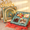 Peacock Art Diwali Treat Hamper with Chocolate Gems, Dark Chocolate & Dry Fruit Dragées