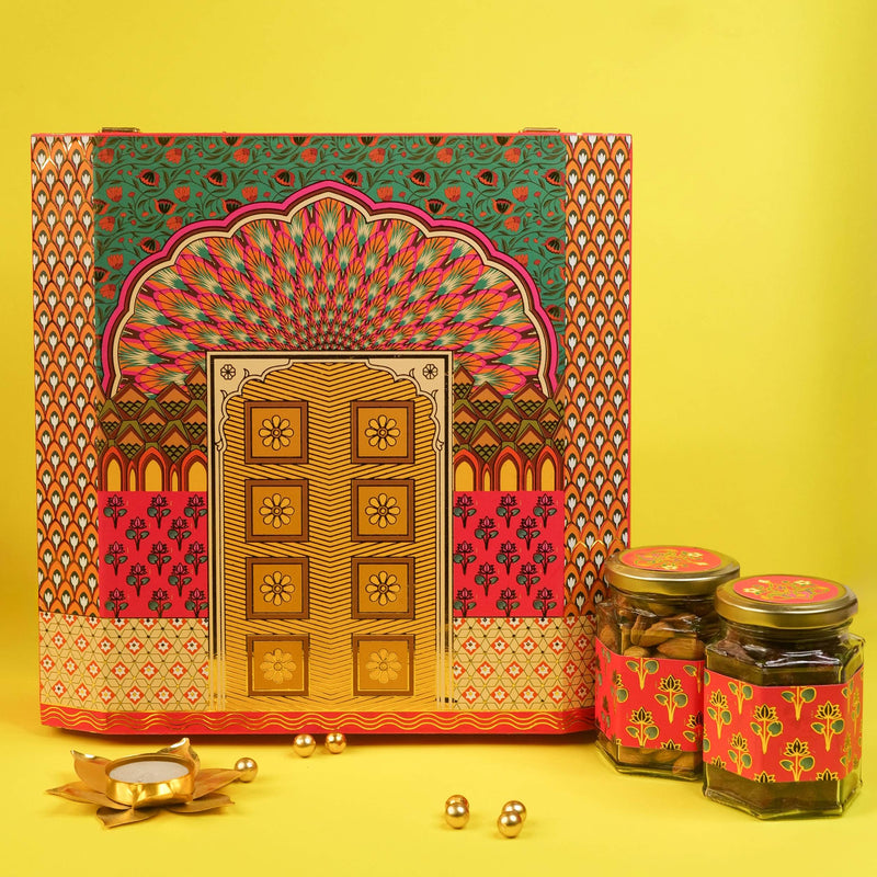 Royal Palace Diwali Hamper with Premium Dry Fruits.