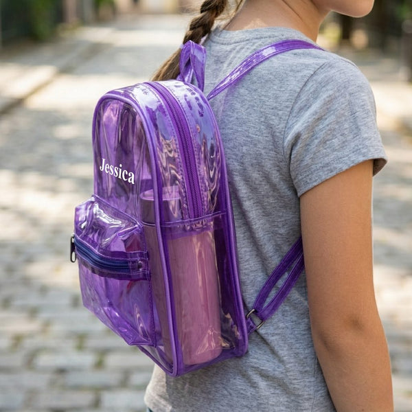 Personalized Backpack Purple PVC Backpack