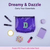 Personalized Initial PVC Pouch Bag - Purple