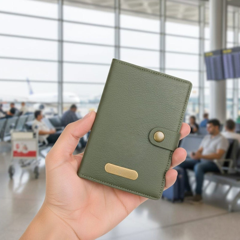 Personalized With Button - Olive Green