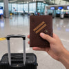 Personalized New Passport Covers Dark Brown With Button 2