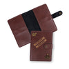 Personalized New Passport Covers Dark Brown With Button 2
