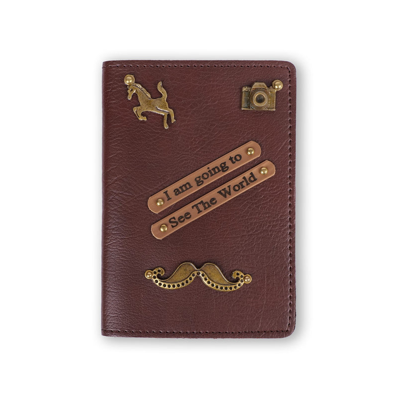 Personalized New Passport Covers Dark Brown Without Button 3