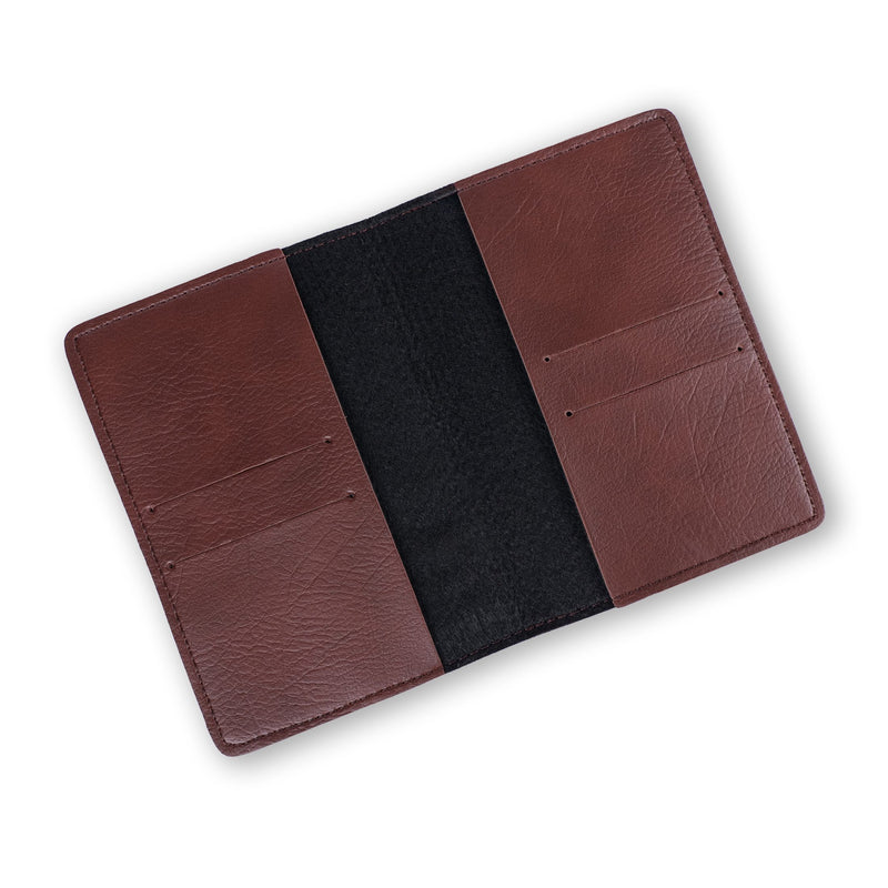 Personalized New Passport Covers Dark Brown Without Button 3