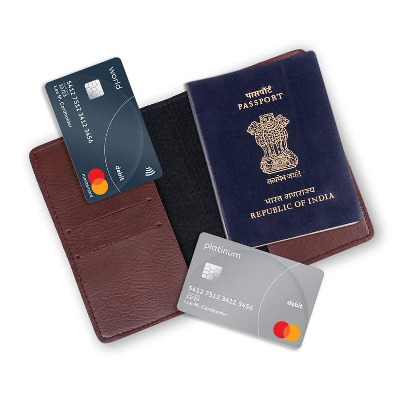 Personalized New Passport Covers Dark Brown Without Button 3