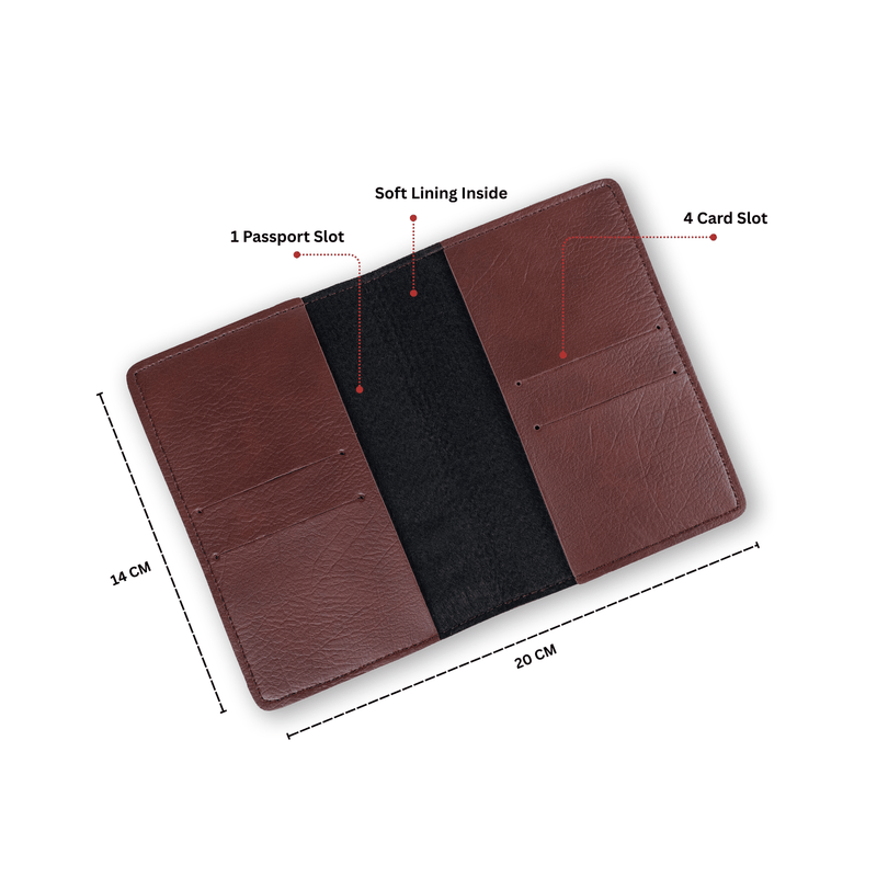 Personalized New Passport Covers Dark Brown Without Button 3