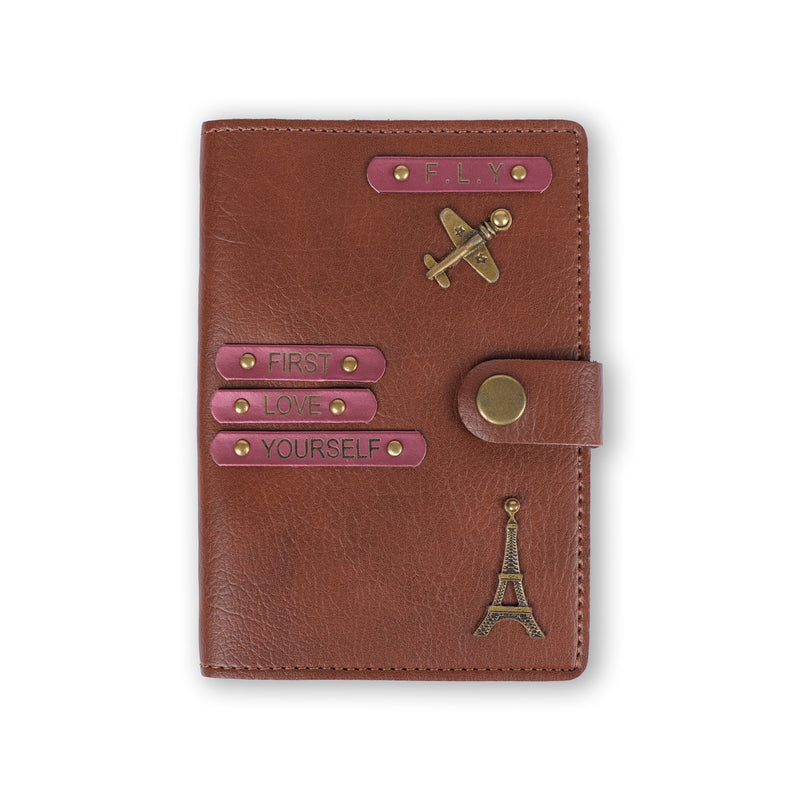 Personalized New Passport Covers Light Brown 1