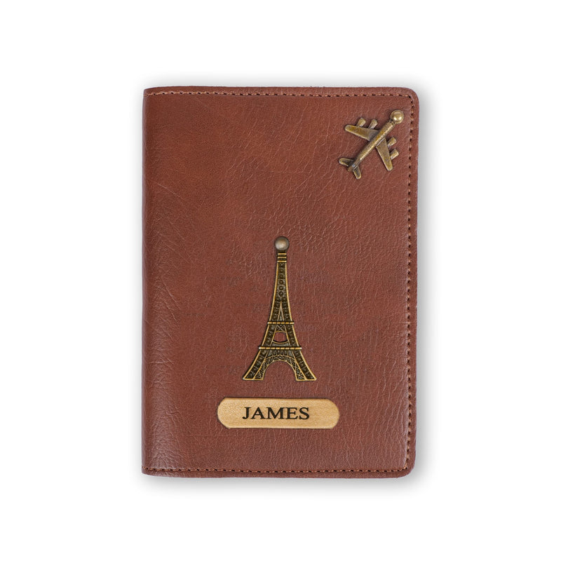 Personalized Normal Tan Brown Passport Cover