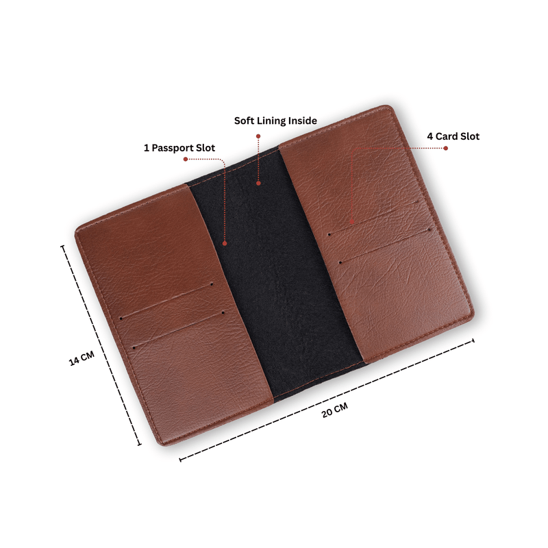 Personalized Normal Tan Brown Passport Cover