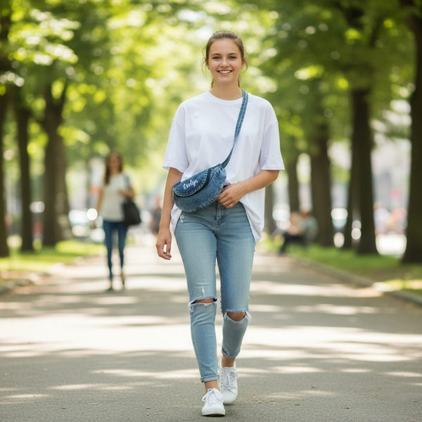 Personalized Denim Sling Bag