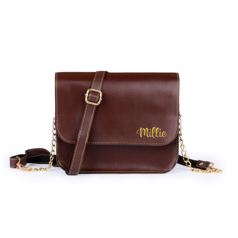 Personalized Sling Bag - Brown