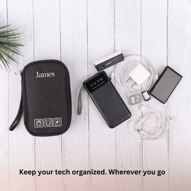 Personalized Tech Organizer - Black