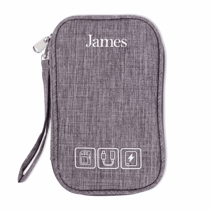 Personalized Tech Organizer - Gray