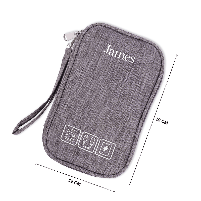 Personalized Tech Organizer - Gray