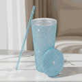Personalized Glitter Tumbler In Two Size Long - Blue
