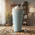 Personalized Glitter Tumbler In Two Size Long - Blue
