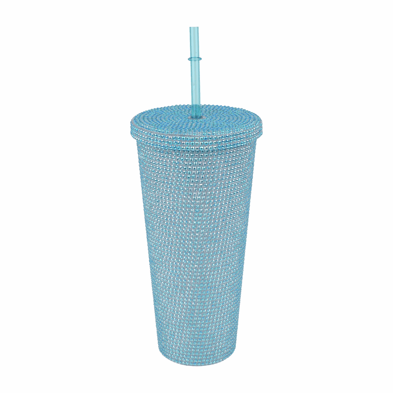 Personalized Glitter Tumbler In Two Size Long - Blue