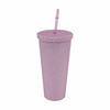 Personalized Glitter Tumbler In Two Size Long - Pink