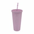 Personalized Glitter Tumbler In Two Size Long - Pink