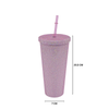 Personalized Glitter Tumbler In Two Size Long - Pink