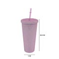 Personalized Glitter Tumbler In Two Size Long - Pink