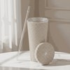 Personalized Glitter Tumbler In Two Size Long - White