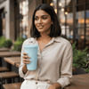 Personalized Glitter Tumbler In Two Size Short - Blue