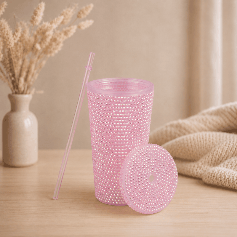 Personalized Glitter Tumbler In Two Size Short - Pink