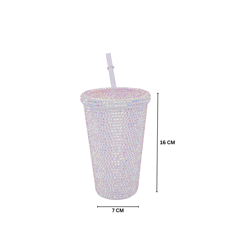 Personalized Glitter Tumbler In Two Size Short - White