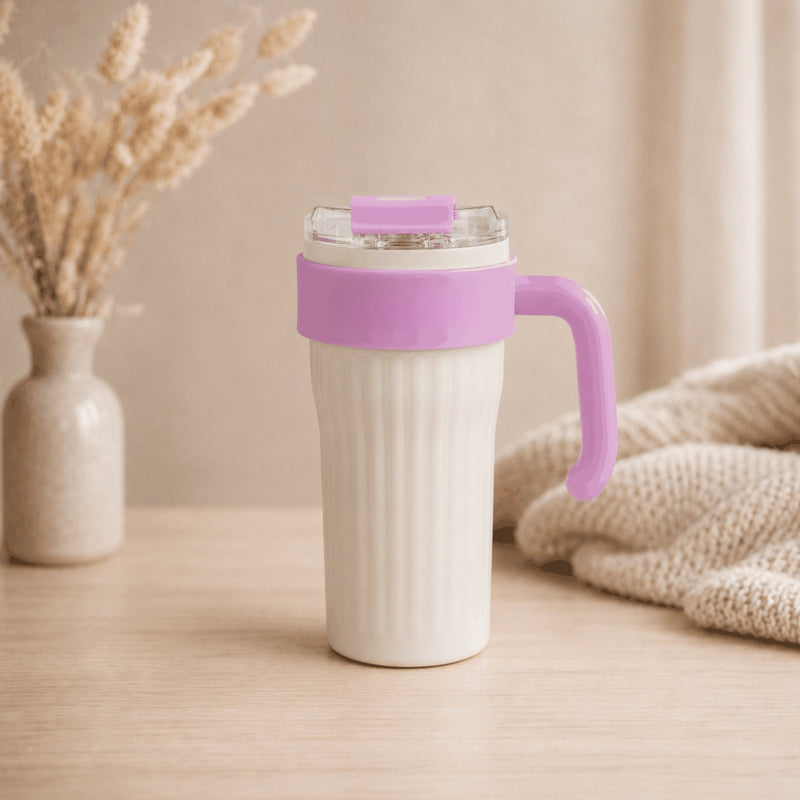 Personalized Pink Handle Tumbler