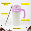 Personalized Pink Handle Tumbler