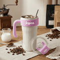 Personalized Pink Handle Tumbler